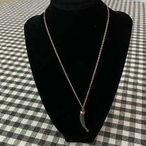 Vintage Jade Horn Necklace